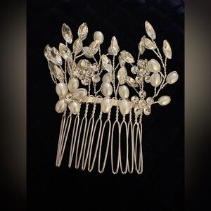 Crystal Floral Silver Hair Comb